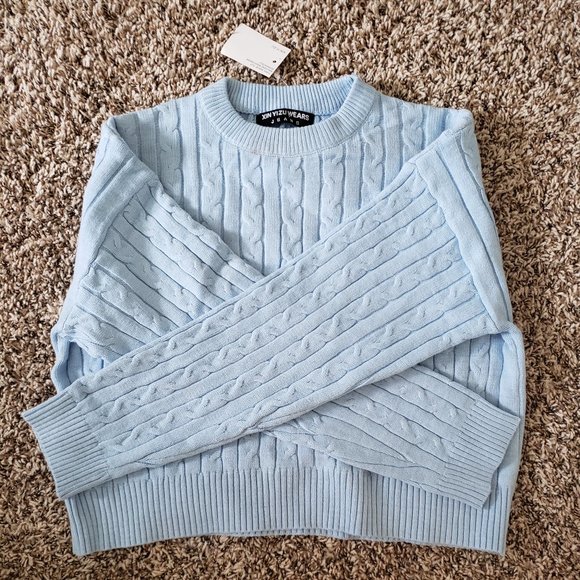 Cropped Blue Sweater - Picture 1 of 3